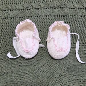 Vintage Baby Girl Newborn Booties